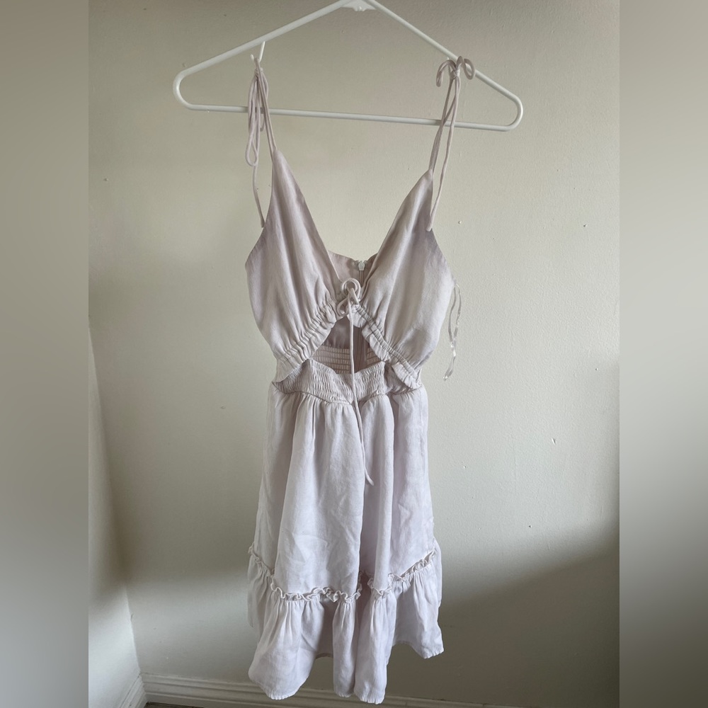 Who I Am Cutout Ruffles Mini Dress White (Size 8)